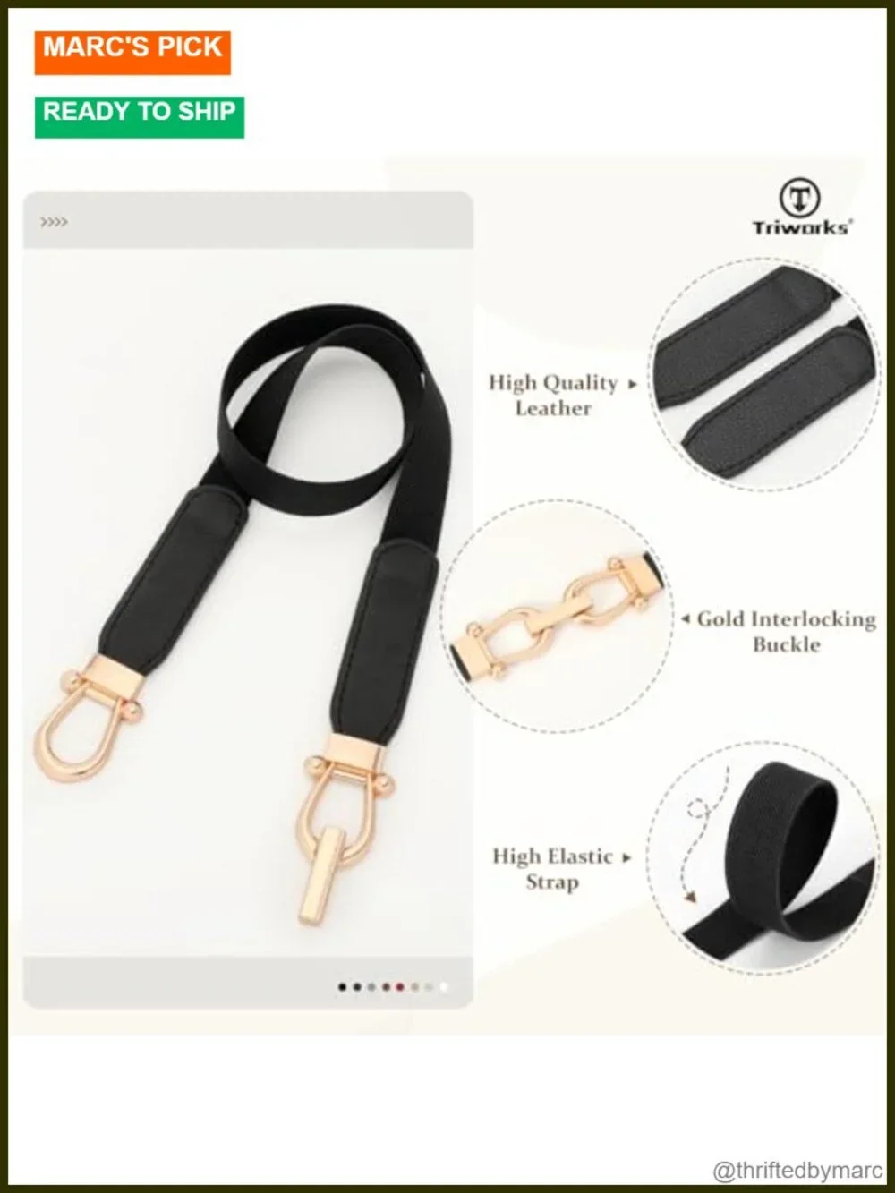 4 Pack Women Skinny Elastic Belts Gold Buckle Thin Stretchy Waist Belts